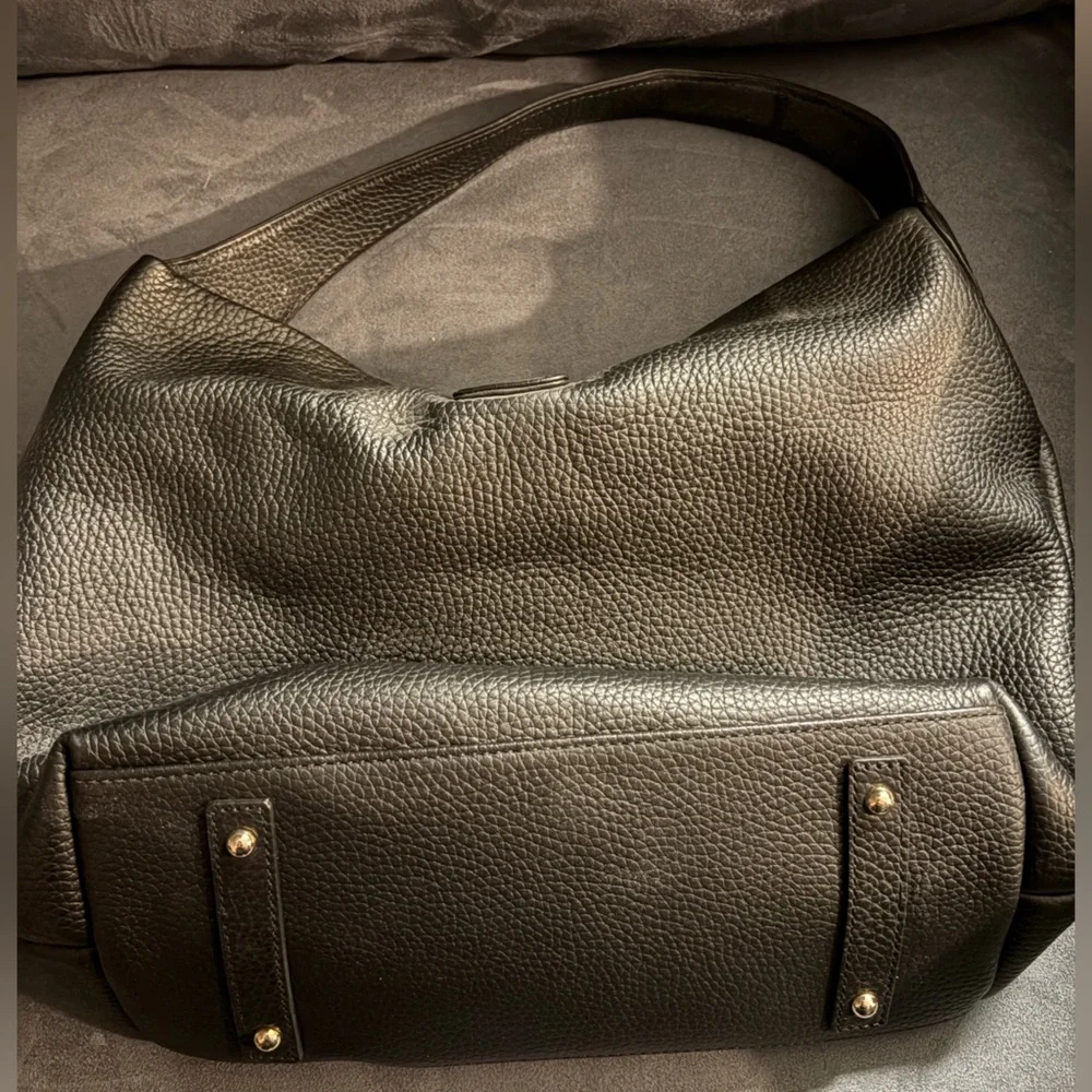 Dooney & Bourke Black Pebbled Leather Hobo with Gold Hardware - Picture 3 of 9